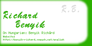 richard benyik business card