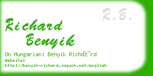 richard benyik business card